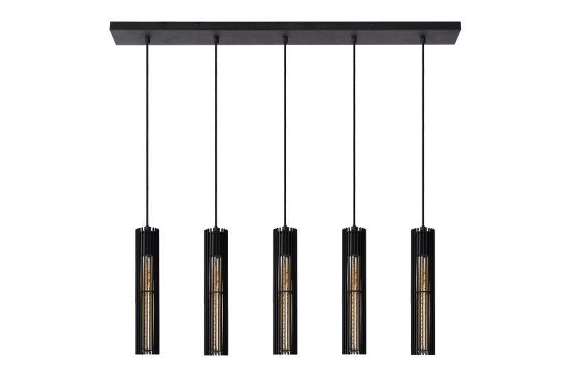 Lucide LIONEL - Závesné svietidlo - 5xE27 - Čierne